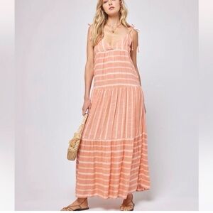 L*Space Beachy Boho Euro Country Summer Ava Tiered Maxi Sun Dress Sz S NWT